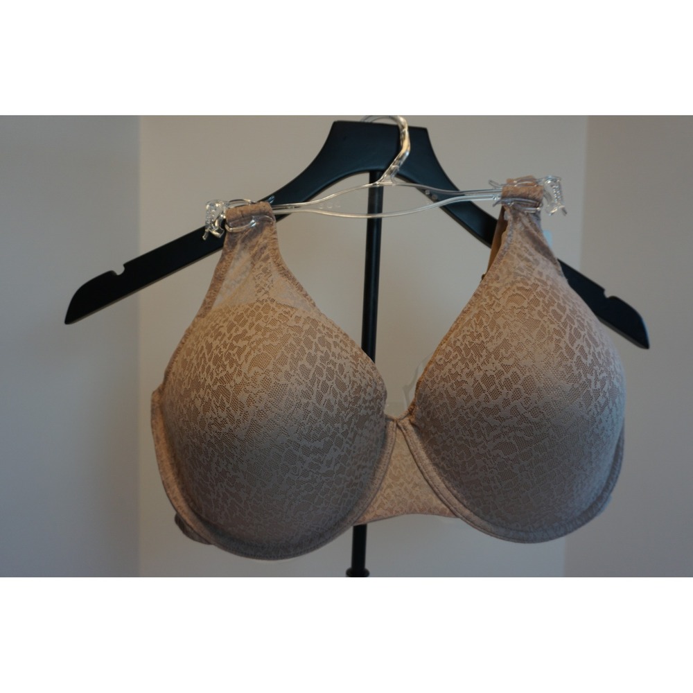 Natori Pretty Smooth Underwire Bra 36G Buff Tonal Leopard Lace 731318 NWT